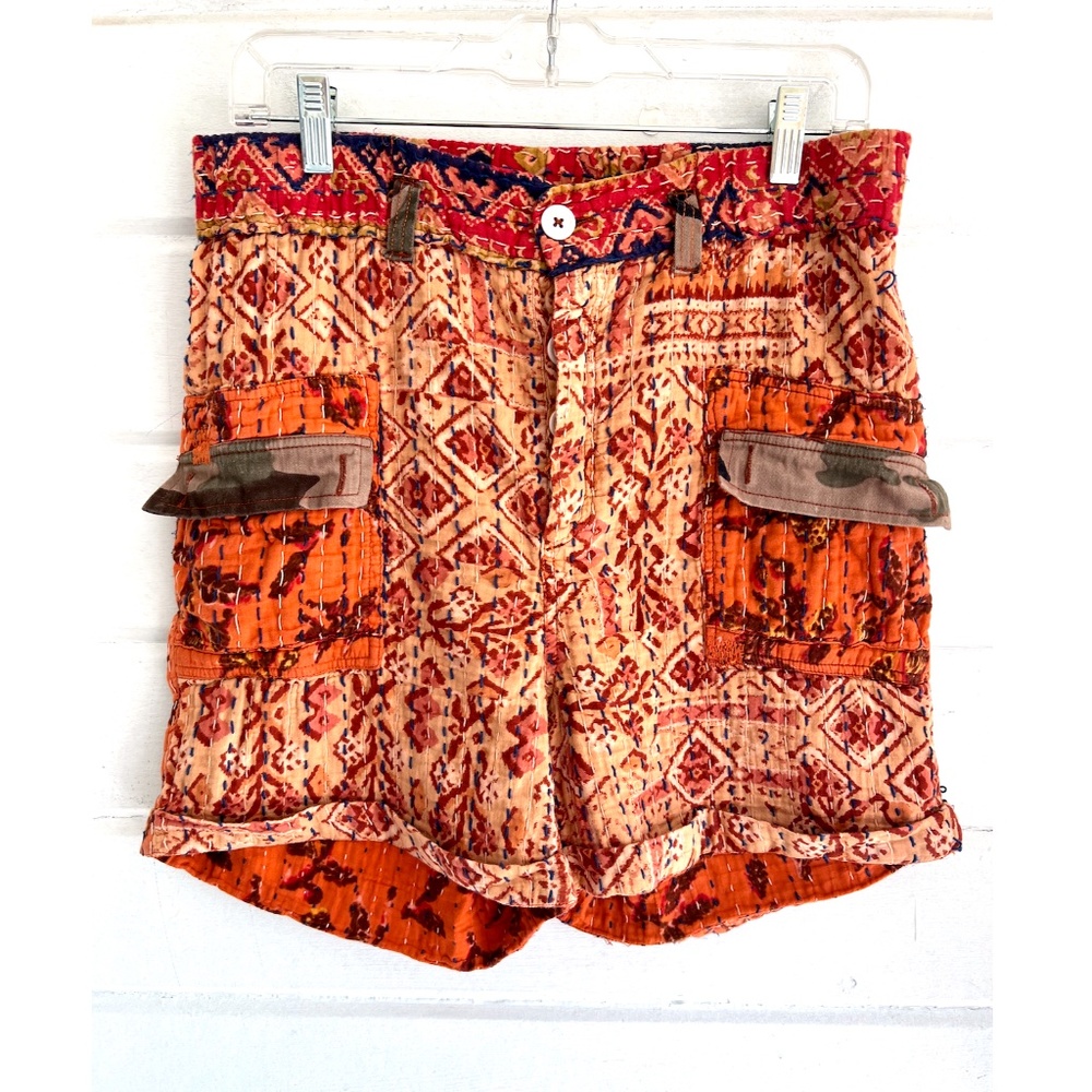 FREE PEOPLE Dakota Skies Stitched Kantha Shorts - S - Picture 2 of 12
